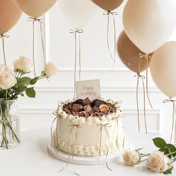 KINGLAKE Light Brown Satin Ribbon - Image 5