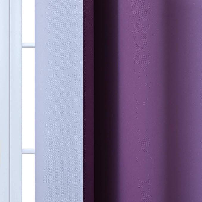 Yakamok Ombre Curtains Purple and Greyish White - Image 7