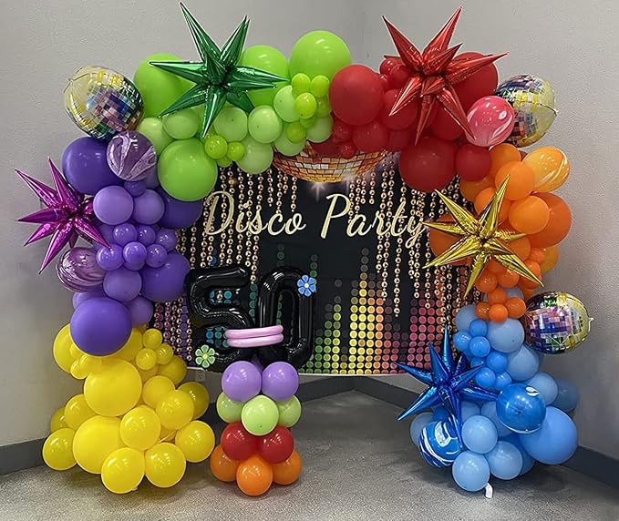72 PCS Star Balloons, Big 26 Inch Star Cone Balloons Metallic, Colorful - Image 3