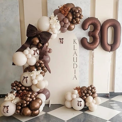 Dark Brown Number 3 Balloon, 40 Inch Giant Chocolate Brown Number Balloons 0-9 - Image 3