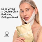 MAREE V Line Lifting Mask with 24K Gold – Deep Collagen Face Mask for Women – Jawline Shaper Mask with Retinol & Hyaluronic Acid – Neck Tightening & Firming – Double Chin Strap for Face Lift