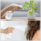 2 Pack Glass Spray Bottles with Silicone Sleeve, 16 oz Empty Refillable Containers with Adjustable Spray Nozzles, Spray Bottles for Hair, Cleaning Solutions and Plants White