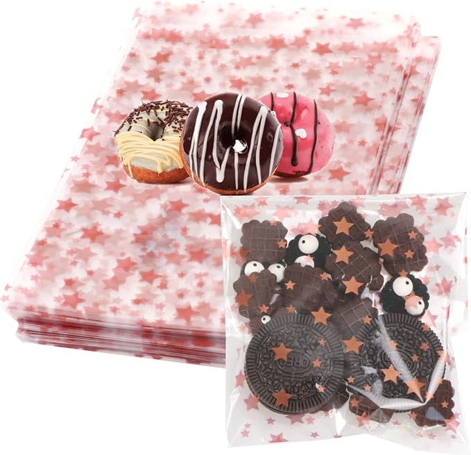COQOFA 100 Pcs 4x 6 In Star Self-Sealing Cellophane Treat Bag, Baby Shower - Image 7