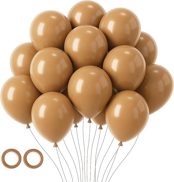 Voircoloria 105pcs Brown Party Latex Balloons, 12inch | by Voircoloria
