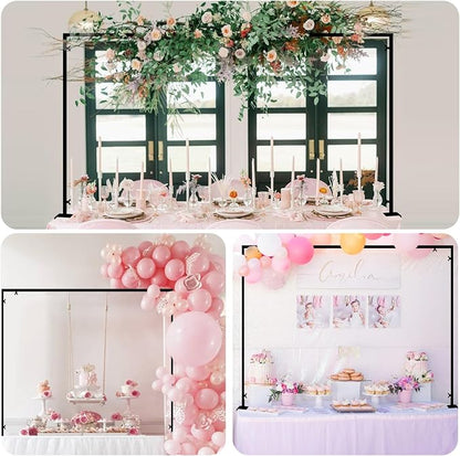 Over The Table Rod Stand with Clamps Black Table Balloon Arch Banner Frame | - Image 6