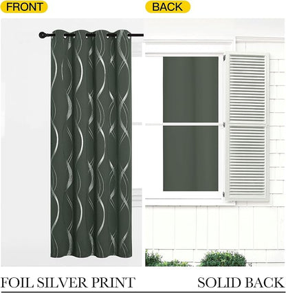 NICETOWN Blackout Curtains 84 inch Length 2 Panels Set, Dark Mallard, Noise - Image 7
