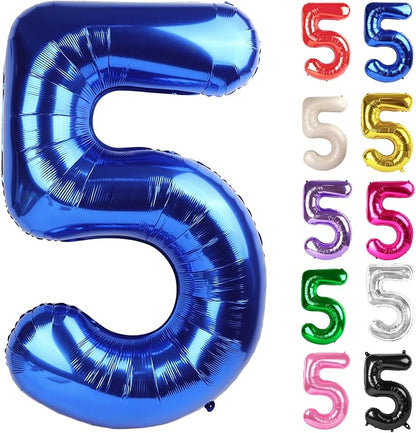 Blue Number 5 Balloon 40 Inch by IWERP