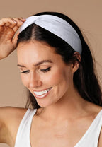 Huachi Boho Knotted Headbands - Wide Non-Slip Turban Hair Accessories for Women in Solid Colors