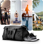 Weekender Duffel Bag with Shoe Compartment And Wet Pocket-Luggage Everyday Overnight Bag for Men and Women Travel-Carry On Gym Bag