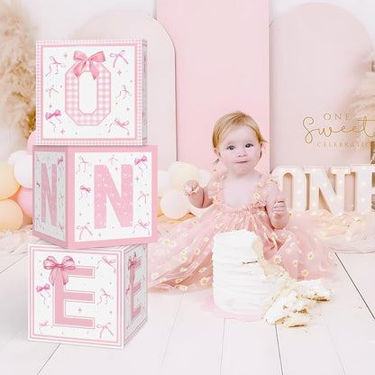 Foxrush Pink Bow First Birthday Decorations - Image 6