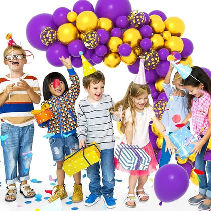 Dark Purple Gold Balloon Garland Arch Kit - Image 7