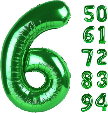 Green 6 Balloon, Number Balloons 40 Inch, 6th Balloons by IWERP