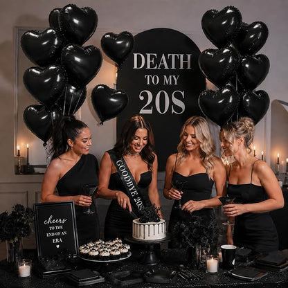 Black Heart Balloons, 18Inch Helium Polyester Film Balloon - Image 4
