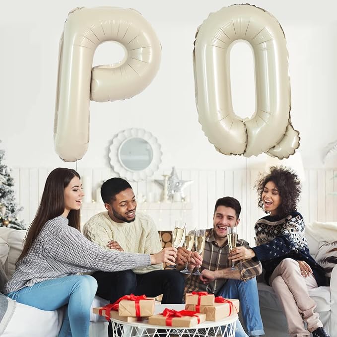 TONIFUL 40 Inch Large Cream White Letter Q Balloons Giant Alphabet Letter - Image 4