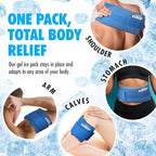 Perfect Remedy 2-Pack Gel Ice Packs for Injuries with Strap Cover, Flexible Hot Cold Compress, Soothing Soft Ice Packs for aid in Injuries Conditions, Alternative to Hot Water Bottles (Blue, Regular)