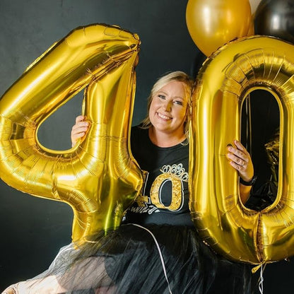 Gold 4 Balloon - Number Balloon 40 Inch, 4th Gold Birthday Decorations | Giant - Image 6