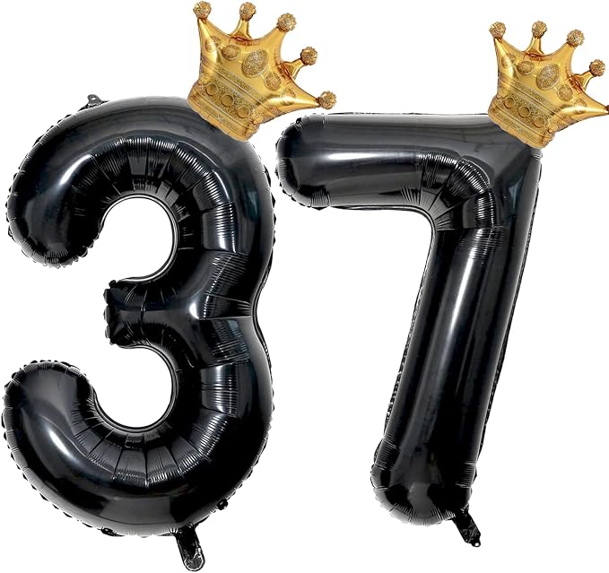 40 inch Large Black 37 Balloon Number by Unknown