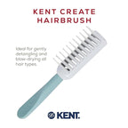 Kent KCR3 "Create" Tunnel Vented Hair Brush for Blowdrying, Creating Root Lift, and Volume in All Hair Types - Vent Brush with Green Ergonomic Handle and Soft Ball Tipped Bristles for Pain Free Use