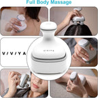 Electric Scalp Massager, Portable Rechargeable Head Massager with 8 Removable Massage Claws, Waterproof Handheld Hair Scalp Scratcher for Full-Body Massage and Stress Relax
