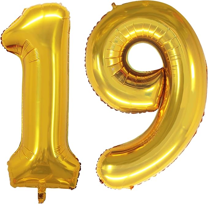 Number 19 Balloons for 19th Birthday Sweet 19 Party Decorations, 42 Inch Jumbo by GOER