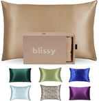 Blissy Silk Pillowcase - 100% Pure Mulberry Silk - 22 Momme 6A High-Grade Fibers - Silk Pillow Cover for Hair & Skin - Regular, Queen & King (Taupe, King)