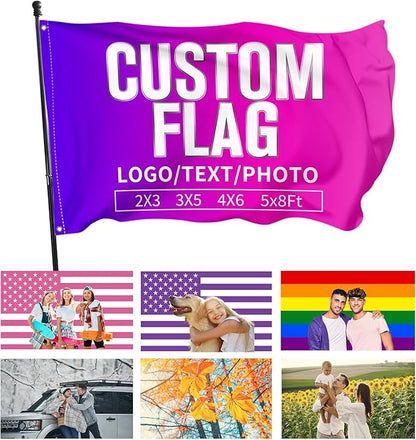 Custom Flag with Picture, Personalized Funny Flags Design Your Own Image Logo by PKONE