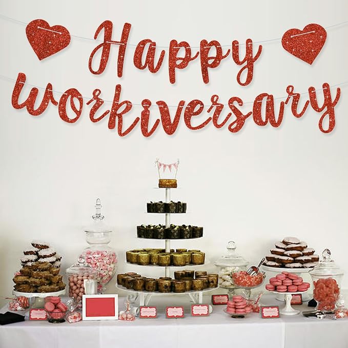 Red Glitter Happy Workiversary Banner - Image 6