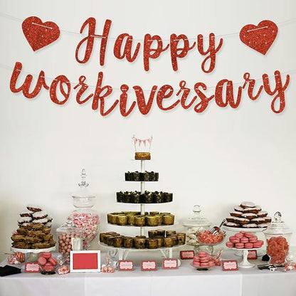 Red Glitter Happy Workiversary Banner - Image 6