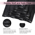 Pro2.0 Clip in Hair Extensions Real Human Hair 20inch 7pcs Color #1 Jet Black Remy Real Human Hair Extensions Clip ins 120g Thick Seamless Double Weft for Women（#1-20inch）