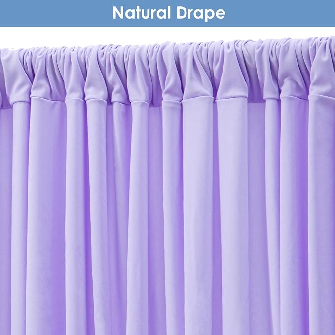 20x10ft Wrinkle Free Lavender Backdrop Curtain - Image 7