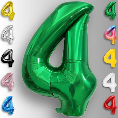 Green Number Balloon 4 Mylar Foil Balloons 32 inch - Image 3