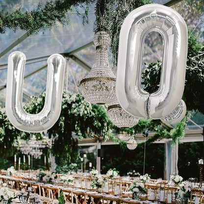 TONIFUL 40 Inch Large Silver Letter U Foil Balloons Alphabet Balloons | Giant - Image 5