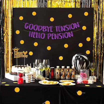 Pre-Strung Goodbye Tension Hello Pension Purple Glitter Banner - Image 6