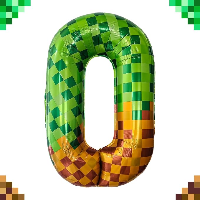 Pixel & TNT Theme 40in Giant Number Balloons - Image 5