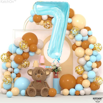 KatchOn Light Blue Number 7 Balloon 40 Inch | 7th Birthday Balloon - Image 3