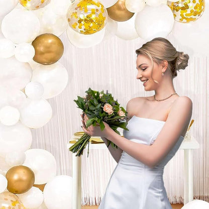 White Fringe Backdrop Curtains for Parties - Image 5