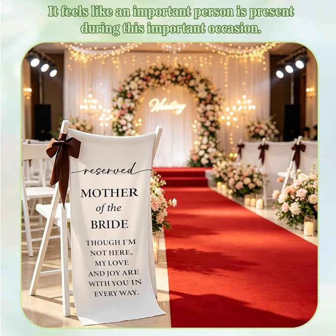 Reserved Mother of the Groom Memorial Wedding Chair Sign Banner - Image 4