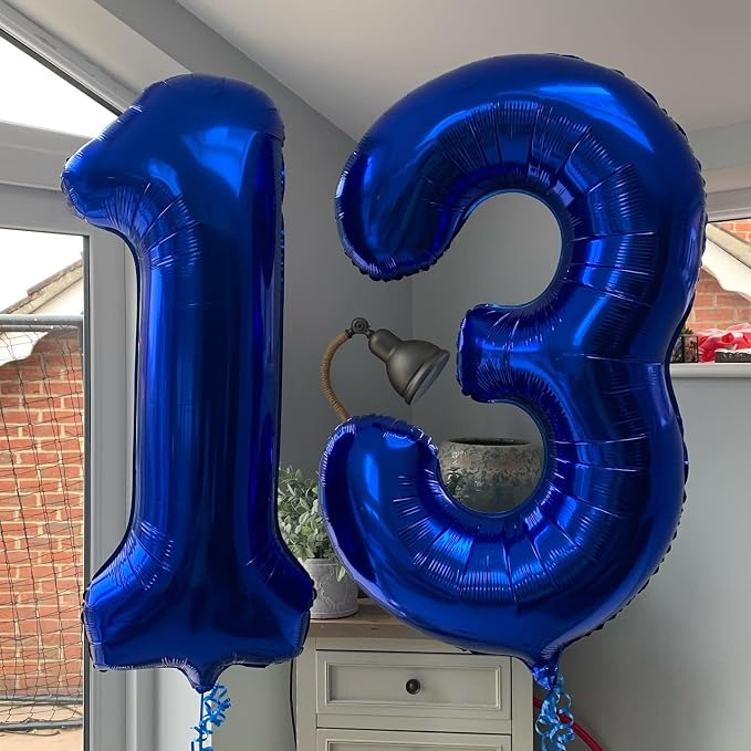 40 Inch Navy Blue 13 Number Balloons Giant 13 or 31 Balloons Navy Blue Birthday - Image 3