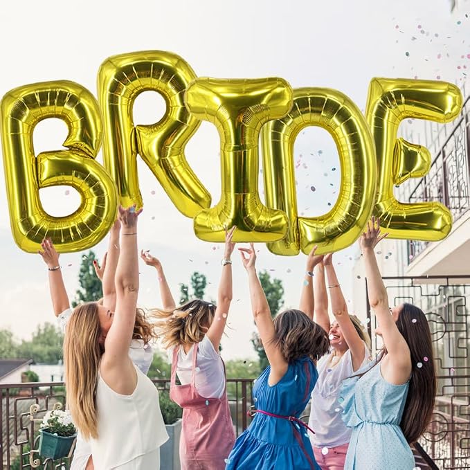 Gold Bride Balloons Wedding Balloon 40 Inch Letter Bachelorette Balloons - Image 6
