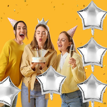 Silver Star Balloons, 50 Pieces 10" Star Balloons, PSKJATIN 50 Pieces 10" Star - Image 6