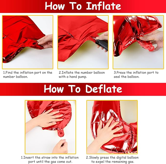 Red 13 & 31 Birthday Balloons - Image 3