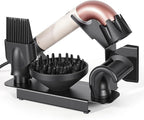 Affogato Hair Dryer Holder Stand Compatible with Dyson Supersonic, Magnetic 4 Holes Countertop Hair Dryer Organizer, Steel Storage Rack for Attachments Diffuser/Nozzles