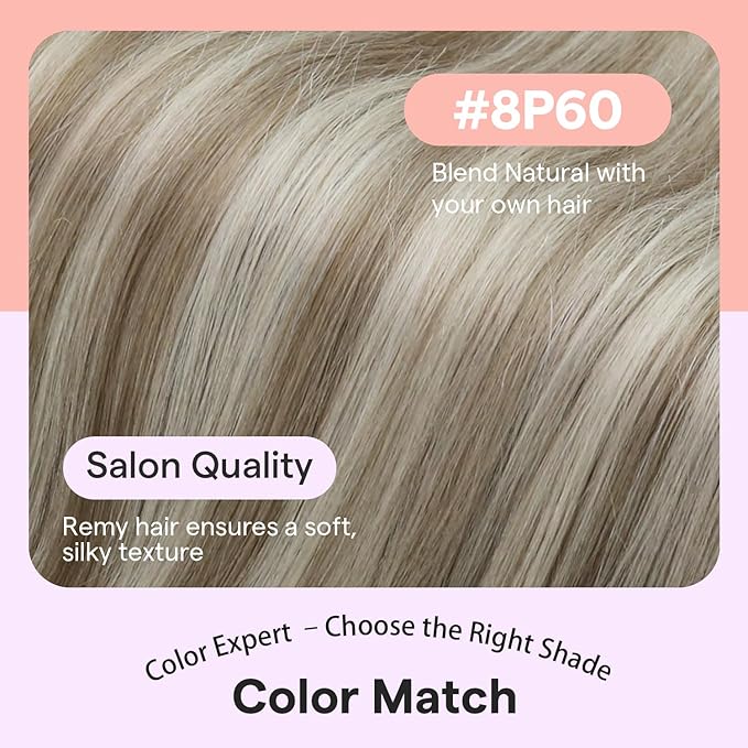 Full Shine Blonde Hair Extensions Clip in 12 Inch, Ash Brown Highlight Blonde Clip In Hair Extensions Real Human Hair for Thin Hair Add Thickness Straight 7 Pcs 95g