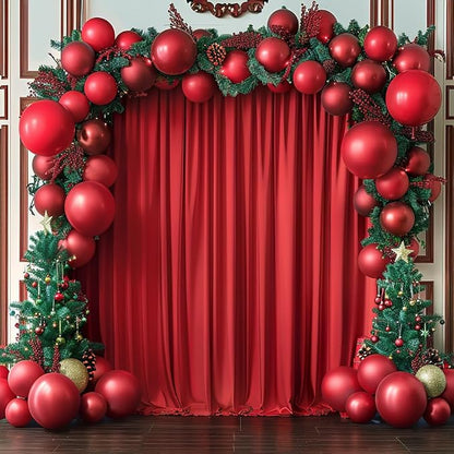 10x10ft Wrinkle Free Red Backdrop Curtain - Image 2