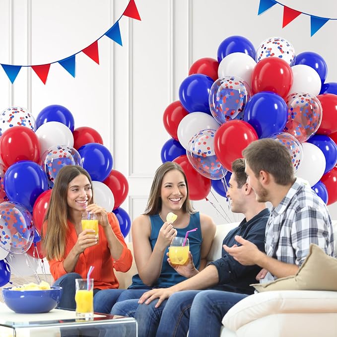 BAUANOOY Red White and Blue Balloons - Image 5