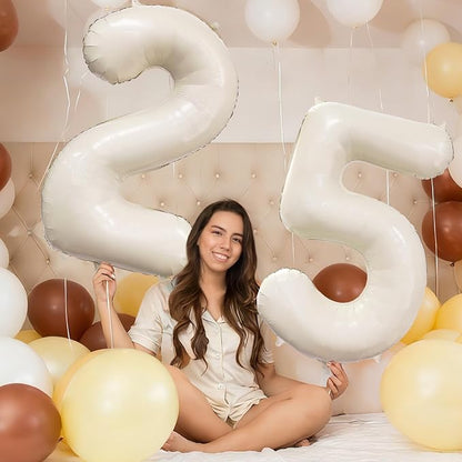Cream Number 5 Balloon 40 Inch Beige Nude Number 5 Balloon - Image 4