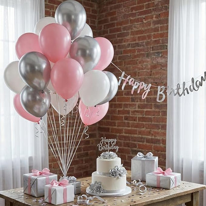 RUBFAC Silver Balloons 65pcs, Metallic Party Balloon 12 Inch - Image 5