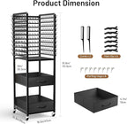 300 Pegs Braiding Rack with Large Drawers, 3-Sided Hair Rack with Wheels and 16 Braiding Tools, Hair Extension Holder 52 Inch Height for Hair Salon, Home