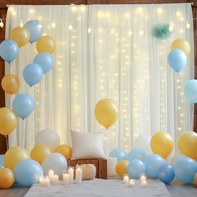20x8ft Ivory Tulle Backdrop Curtain - Image 6