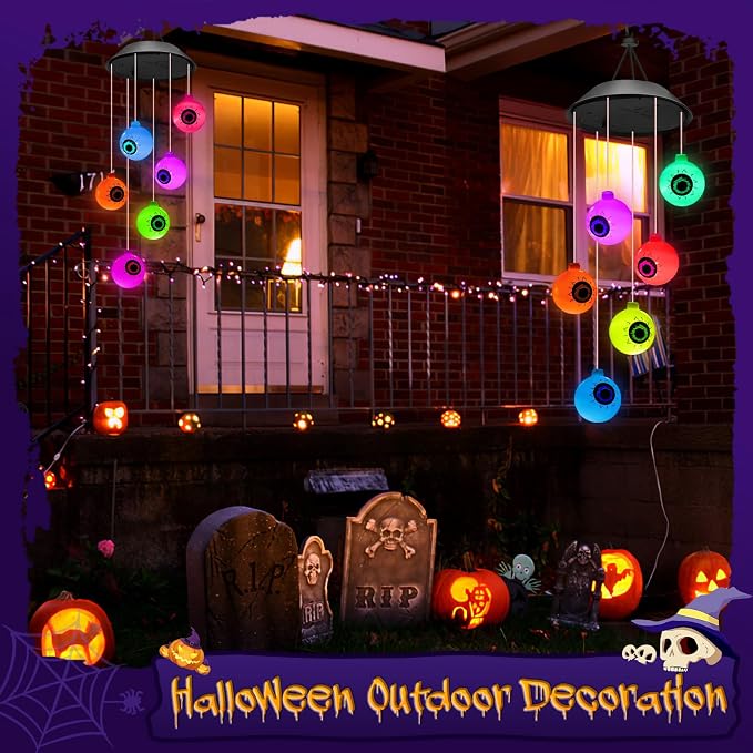 Winzwon Halloween Decorations Outside Solar Outdoor Lights | Waterproof Wind - Image 4